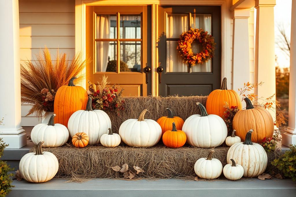 A styled autumn porch arrangement by Porch Decor DC